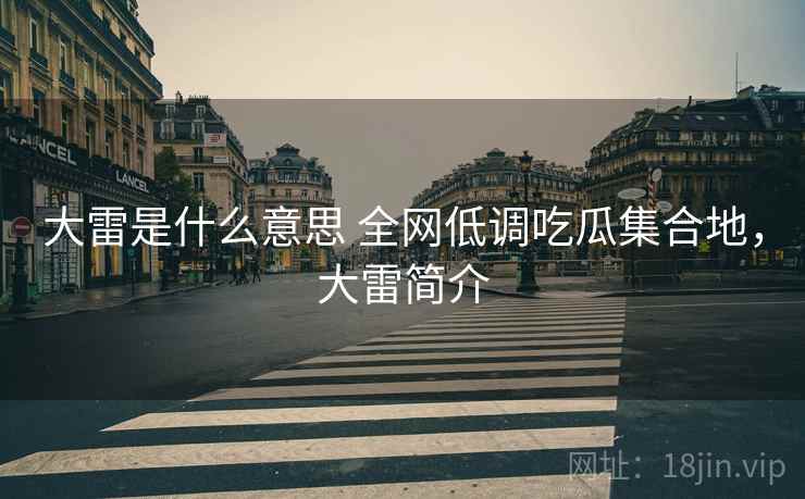 大雷是什么意思 全网低调吃瓜集合地，大雷简介